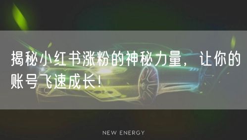 揭秘小红书涨粉的神秘力量,让你的账号飞速成长!