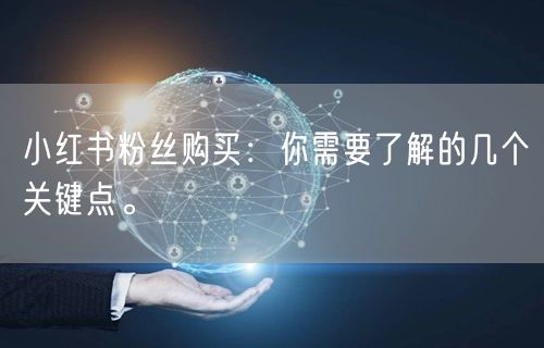 小红书粉丝购买：你需要了解的几个关键点。