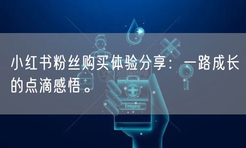 小红书粉丝购买体验分享：一路成长的点滴感悟。