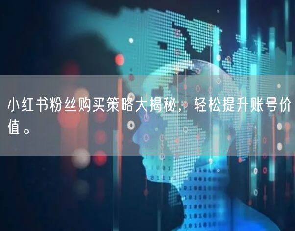 小红书粉丝购买策略大揭秘，轻松提升账号价值。