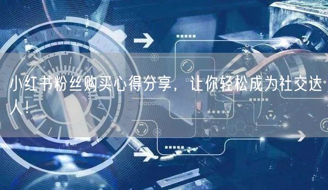 小红书粉丝购买心得分享，让你轻松成为社交达人！