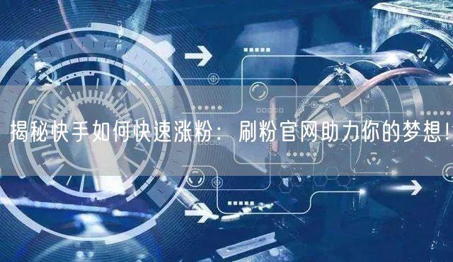 揭秘快手如何快速涨粉：刷粉官网助力你的梦想！