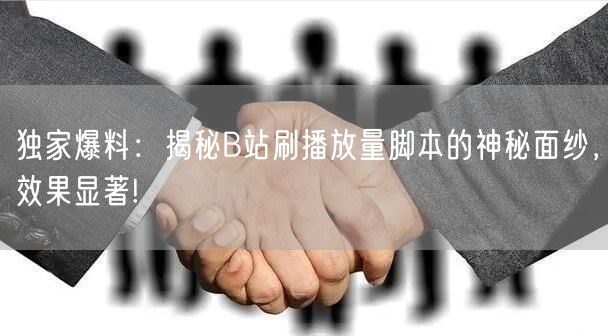 独家爆料：揭秘B站刷播放量脚本的神秘面纱，效果显著!