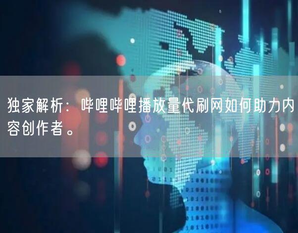 独家解析：哔哩哔哩播放量代刷网如何助力内容创作者。