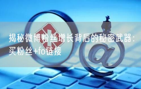 揭秘微博粉丝增长背后的秘密武器：买粉丝+fo链接
