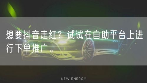 想要抖音走红？试试在自助平台上进行下单推广。