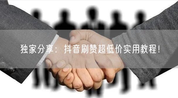 独家分享：抖音刷赞超低价实用教程！