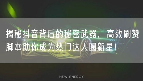 揭秘抖音背后的秘密武器，高效刷赞脚本助你成为热门达人圈新星！