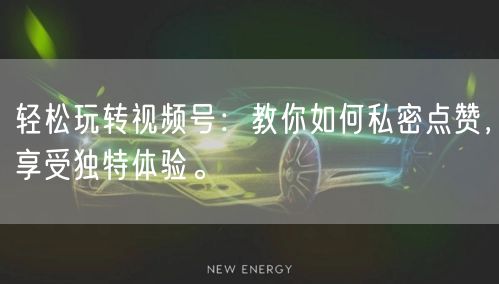 轻松玩转视频号：教你如何私密点赞，享受独特体验。