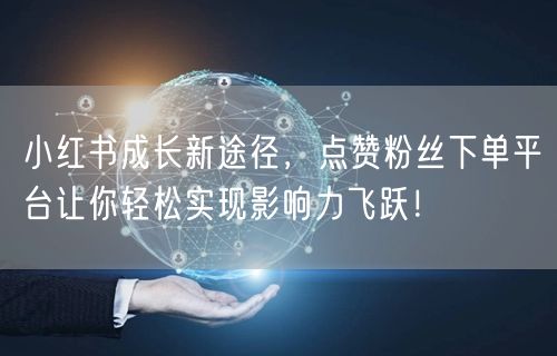 小红书成长新途径，点赞粉丝下单平台让你轻松实现影响力飞跃！
