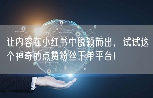 让内容在小红书中脱颖而出，试试这个神奇的点赞粉丝下单平台！