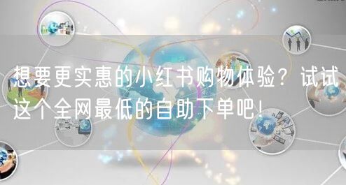 想要更实惠的小红书购物体验？试试这个全网最低的自助下单吧！