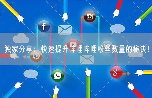独家分享：快速提升哔哩哔哩粉丝数量的秘诀！