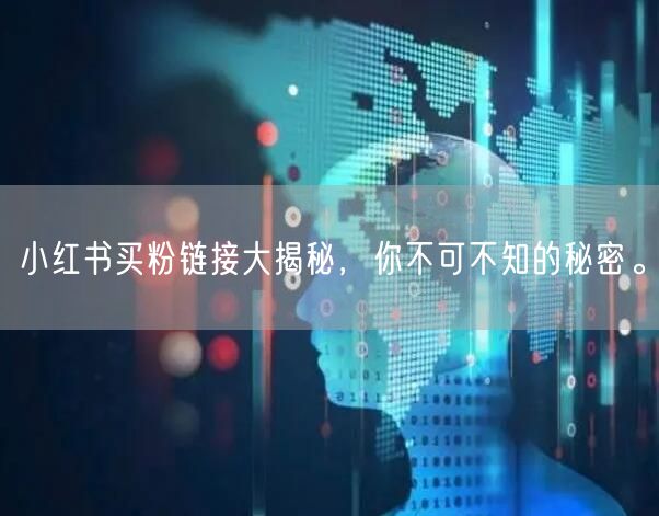 小红书买粉链接大揭秘，你不可不知的秘密。