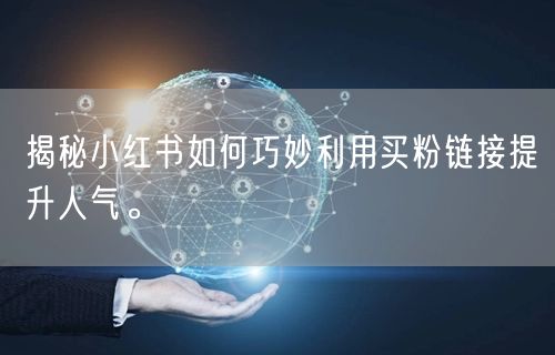 揭秘小红书如何巧妙利用买粉链接提升人气。