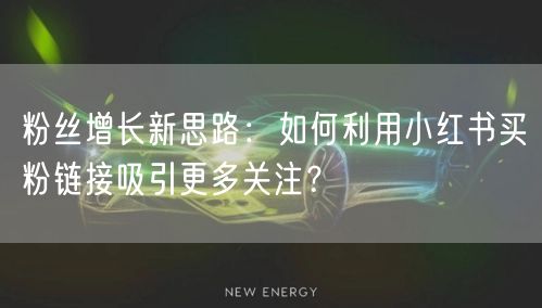 粉丝增长新思路：如何利用小红书买粉链接吸引更多关注？