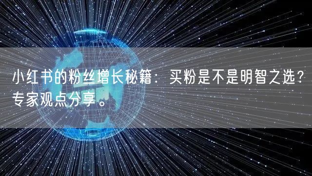 小红书的粉丝增长秘籍：买粉是不是明智之选？专家观点分享。
