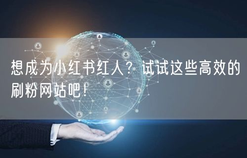 想成为小红书红人？试试这些高效的刷粉网站吧！