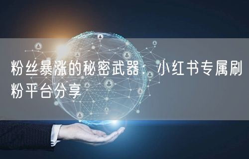 粉丝暴涨的秘密武器：小红书专属刷粉平台分享