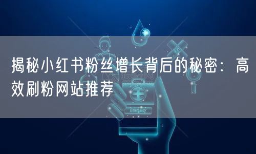 揭秘小红书粉丝增长背后的秘密：高效刷粉网站推荐