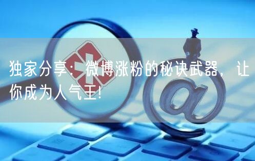 独家分享：微博涨粉的秘诀武器，让你成为人气王!