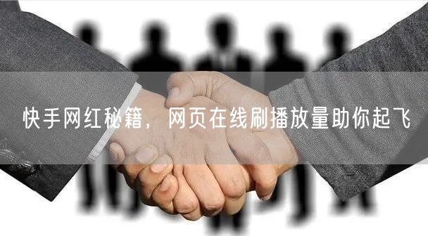 快手网红秘籍，网页在线刷播放量助你起飞