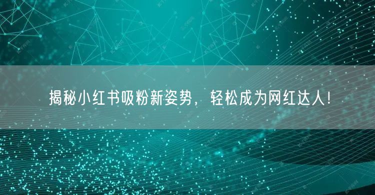 揭秘小红书吸粉新姿势，轻松成为网红达人！