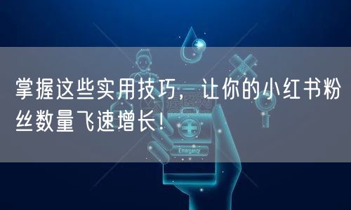 掌握这些实用技巧，让你的小红书粉丝数量飞速增长！