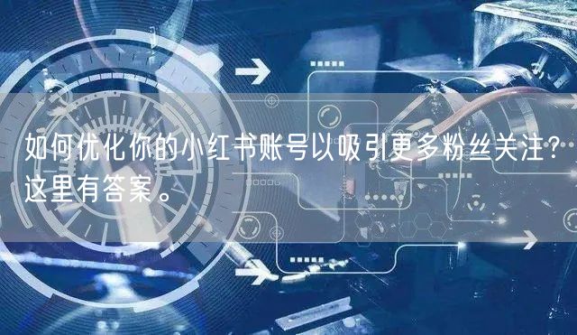 如何优化你的小红书账号以吸引更多粉丝关注？这里有答案。
