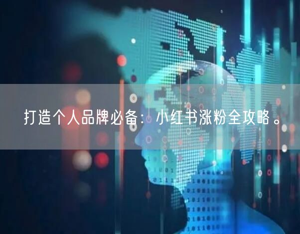 打造个人品牌必备：小红书涨粉全攻略。
