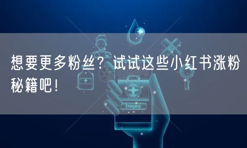 想要更多粉丝？试试这些小红书涨粉秘籍吧！
