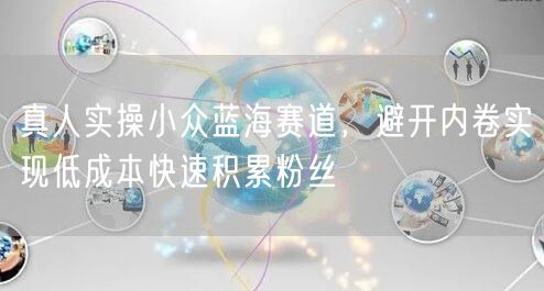 真人实操小众蓝海赛道,避开内卷实现低成本快速积累粉丝
