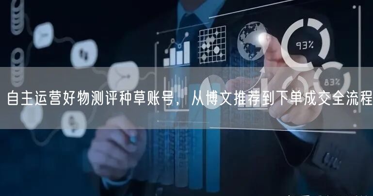 自主运营好物测评种草账号，从博文推荐到下单成交全流程